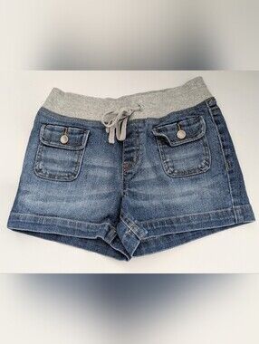 Justice Girls (Size 12R) Mini Jean/Denim Shorts with Elastic Waist